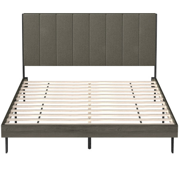 Upholstered Tufted Bed Frame without Mattress