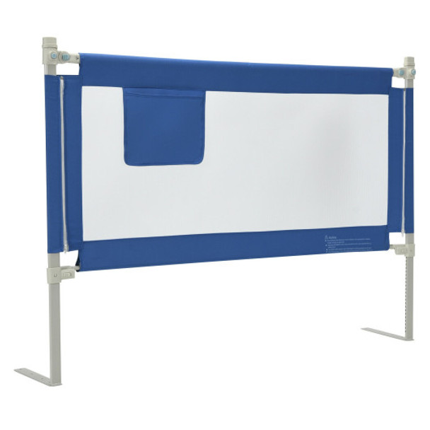 57 Inch Toddlers Vertical Lifting Baby Bed Rail Guard with Lock-Blue