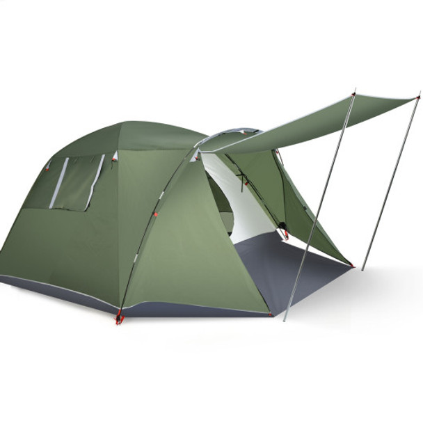 4-6 Person Camping Tent with Front Porch-Green