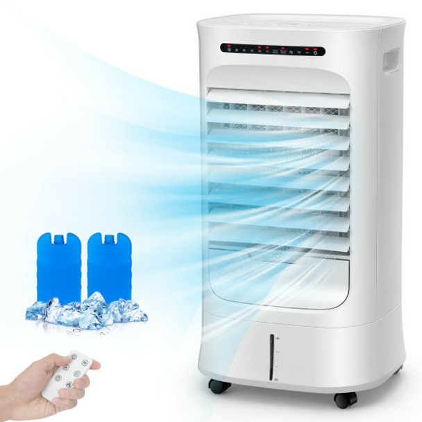 4-in-1 Portable Evaporative Air Cooler with Timer and 3 Modes-White