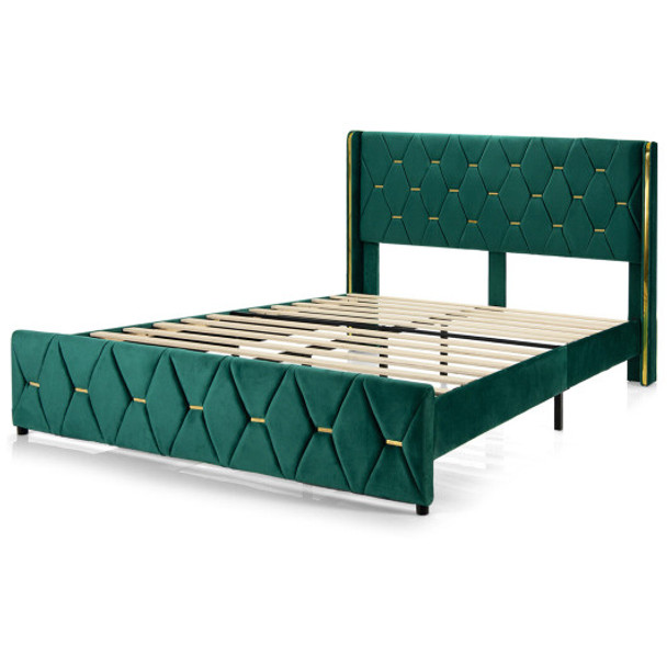 Queen/Full Size Bed Frame with Adjustable Headboard-Full Size
