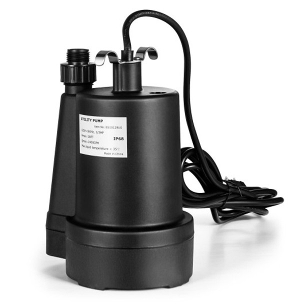 1/3HP 2400GPH Submersible Utility Pump Portable Electric Water Pump with 10 FT Cord