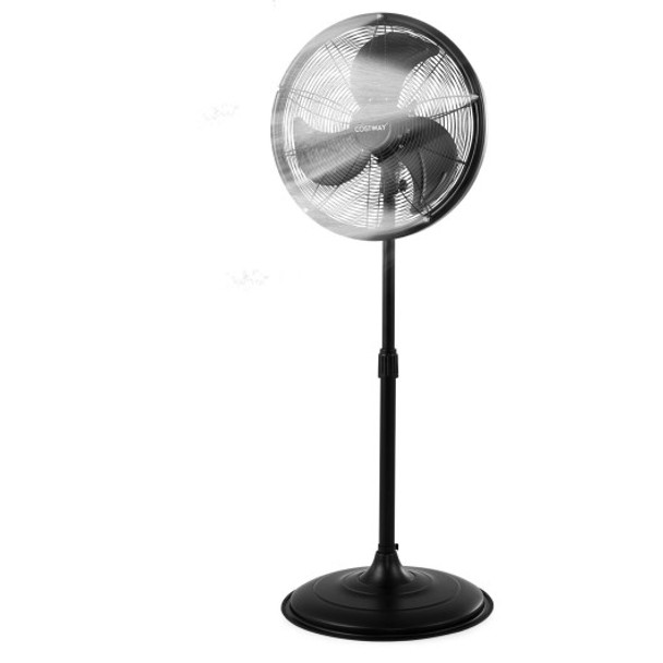 20 Inch Misting Fan 2100 CFM Outdoor Oscillating Cooling Pedestal Fan-Black