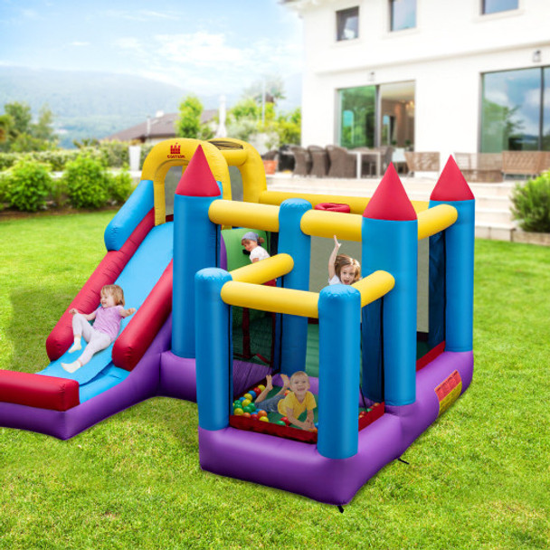 5-in-1 Inflatable Bounce House with 735W Blower