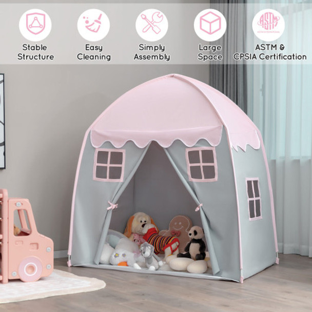 Portable Indoor Kids Play Castle Tent-Pink