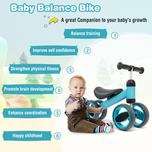 4 Wheels Baby Balance Bike Toy-Blue