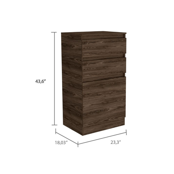 23" Dark Walnut Manufactured Wood Two Drawer Standard Chest