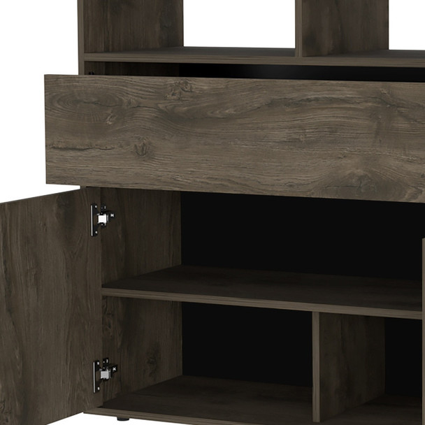 39" Dark Brown Manufactured Wood Drawer Combo Dresser