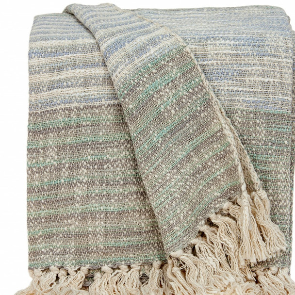 Parkland Collection Elsa Transitional Multicolored HANDLOOMed 52" x 67" Cotton Throw Blanket