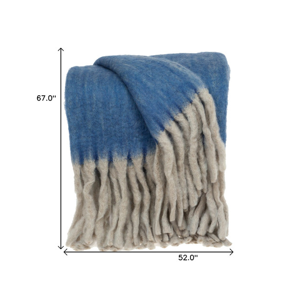 Parkland Collection Nagar Transitional Blue 52" x 67" WOVEN HANDLOOM Throw