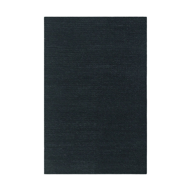 8' X 10' Black Wool Handmade Stain Resistant Area Rug