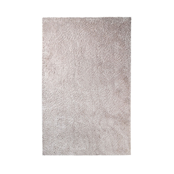 8' X 10' Beige Shag Stain Resistant Area Rug