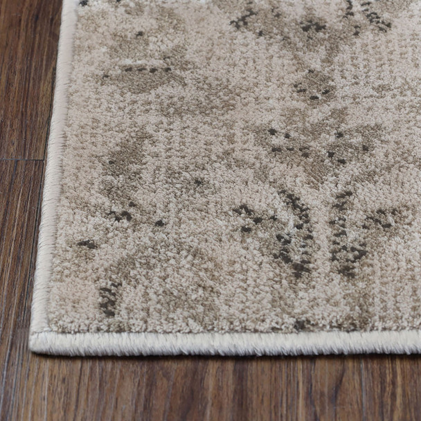 8' X 10' Bronze Floral Vines Power Loom Stain Resistant Area Rug