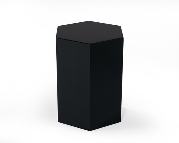 17" Black High Gloss Manufactured Wood Hexagon End Table