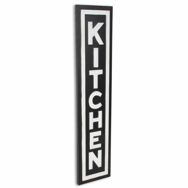 37" Black And White Metal Kitchen Text Wall Decor