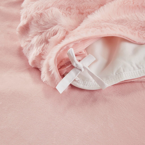 18 Pound Pink Weighted Faux Fur Throw Blanket - 60x70"