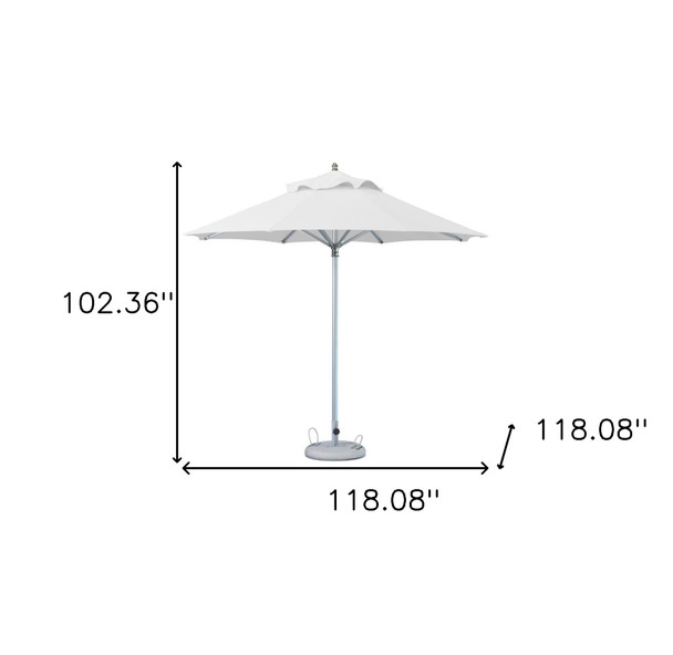10' White Polyester Round Market Patio Umbrella