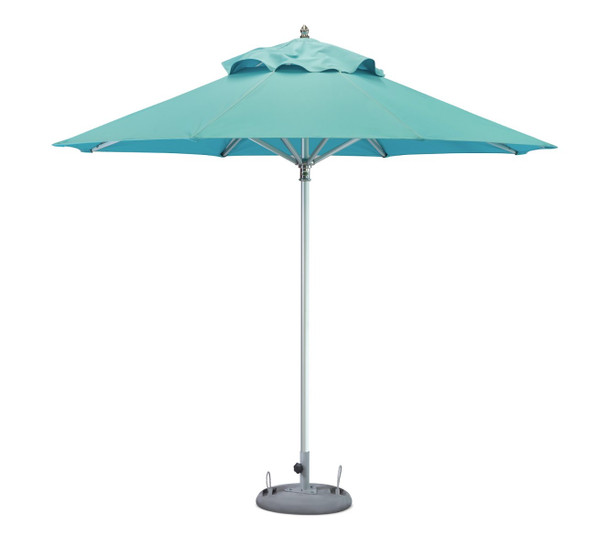 10' Aqua Polyester Round Market Patio Umbrella