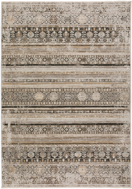 3' X 5' Brown Oriental Area Rug With Fringe