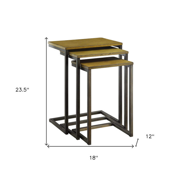 24" Gold Glass Rectangular End Table