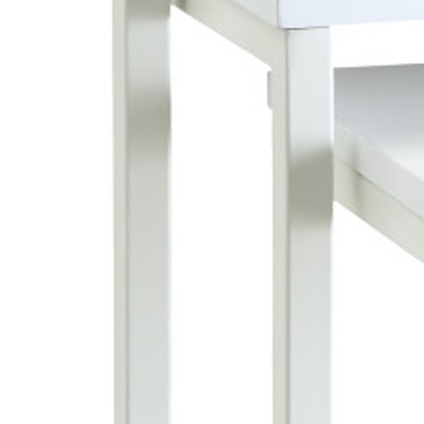 24" White Solid Wood Rectangular End Table
