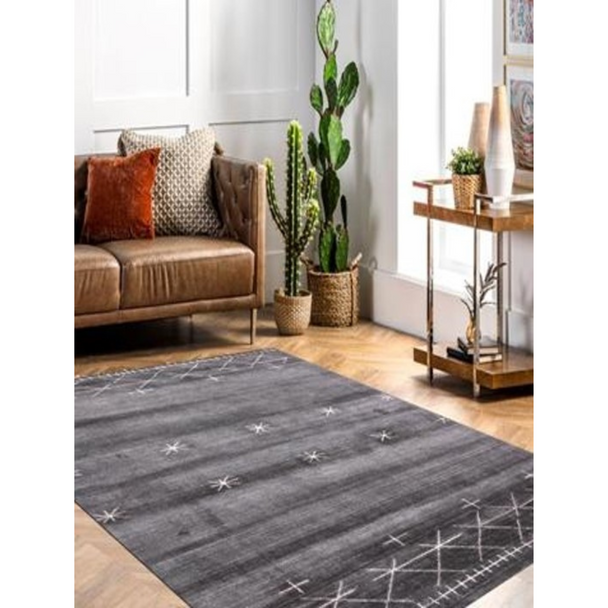 8' X 11' Blue And Black Ombre Hand Loomed Area Rug