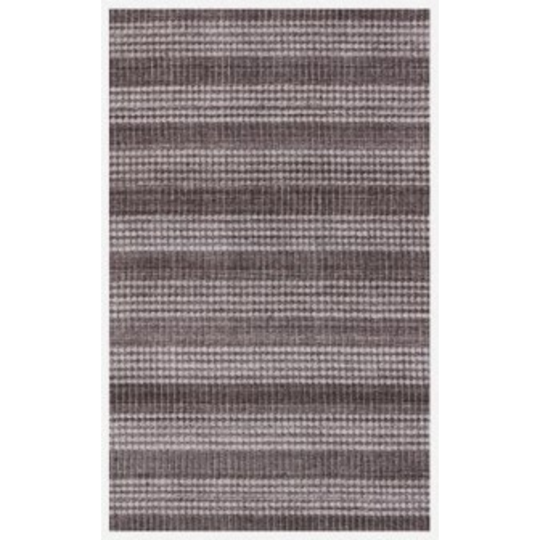 8' X 10' Rust And White Striped Hand Loomed Area Rug