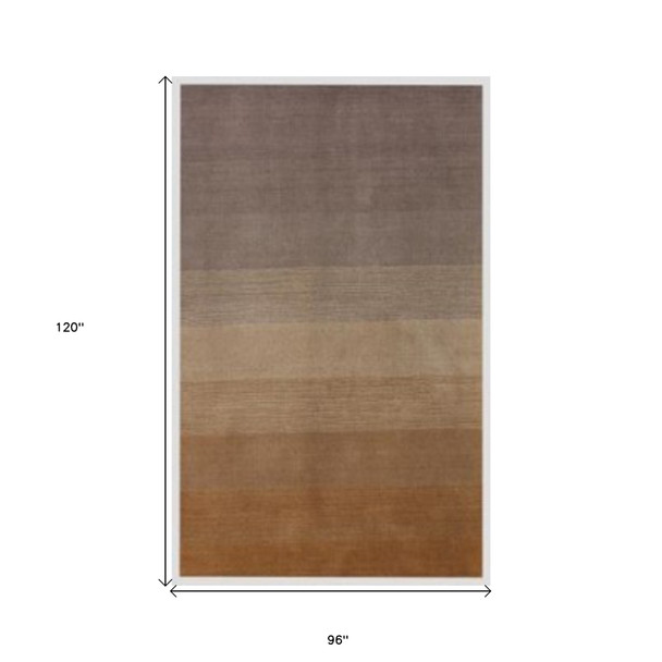 8' X 10' Gold And Rust Hand Loomed Area Rug