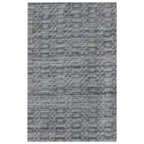 9' X 12' Blue And Charcoal Hand Loomed Area Rug