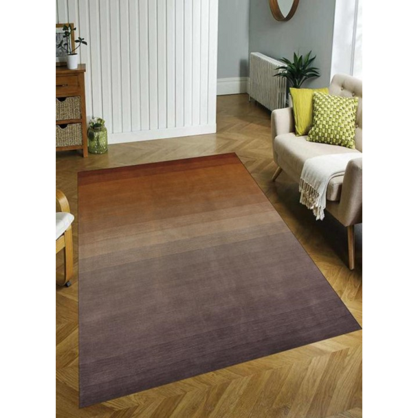 9' X 12' Gold And Rust Hand Loomed Area Rug