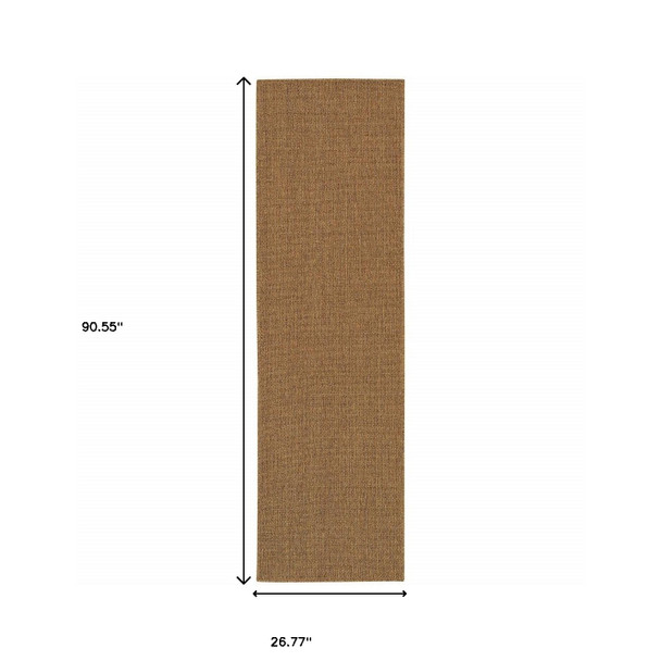 2' X 8' Tan Stain Resistant Indoor Outdoor Area Rug