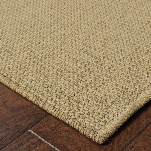 3' X 5' Tan Stain Resistant Indoor Outdoor Area Rug