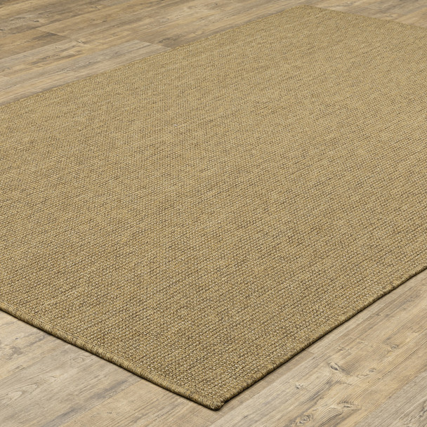 3' X 5' Tan Stain Resistant Indoor Outdoor Area Rug