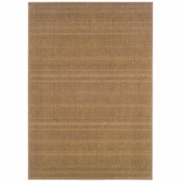 6' X 9' Tan Stain Resistant Indoor Outdoor Area Rug