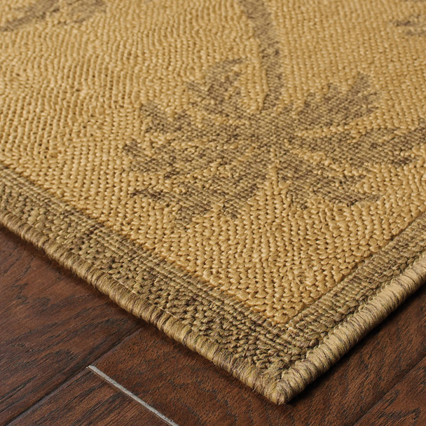 8' X 11' Tan Stain Resistant Indoor Outdoor Area Rug