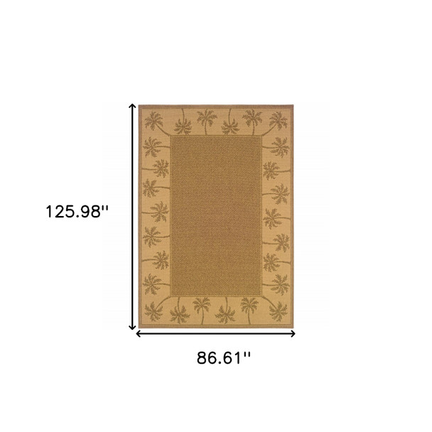 8' X 11' Tan Stain Resistant Indoor Outdoor Area Rug