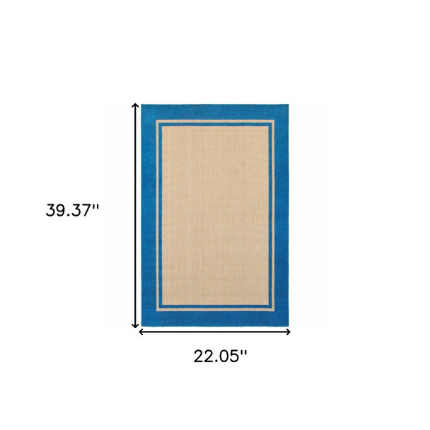 2' X 4' Sand Stain Resistant Indoor Outdoor Area Rug