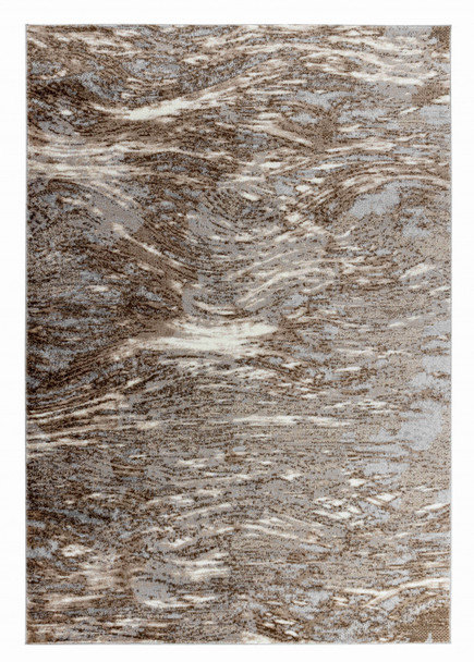 7' X 10' Brown Abstract Area Rug