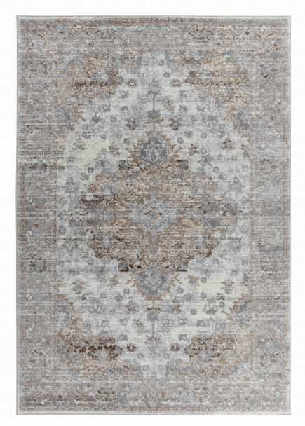 7' X 10' Brown Oriental Area Rug