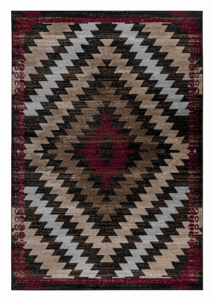 8' X 11' Brown Geometric Area Rug