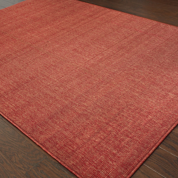 3' X 5' Red Stain Resistant Indoor Outdoor Area Rug