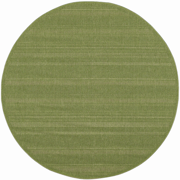 8' Green Round Stain Resistant Indoor Outdoor Area Rug