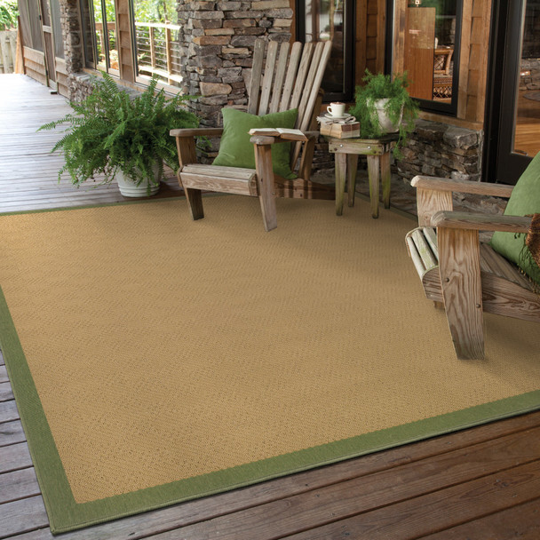 2' X 3' Beige Stain Resistant Indoor Outdoor Area Rug