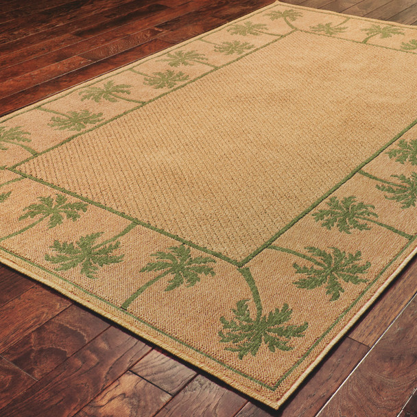 4' X 6' Beige Stain Resistant Indoor Outdoor Area Rug