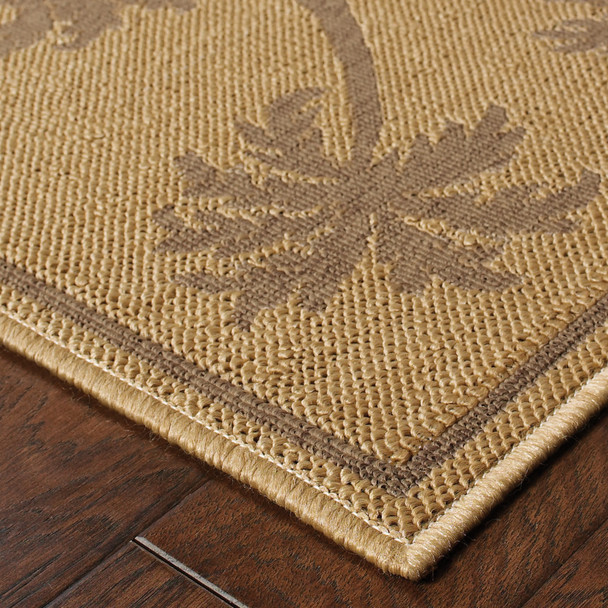 8' X 11' Beige Stain Resistant Indoor Outdoor Area Rug