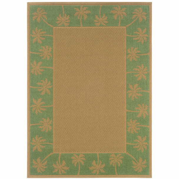 8' X 11' Beige Stain Resistant Indoor Outdoor Area Rug