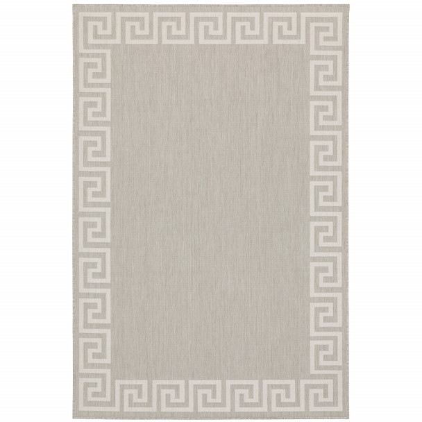 5' X 7' Grey Stain Resistant Indoor Outdoor Area Rug