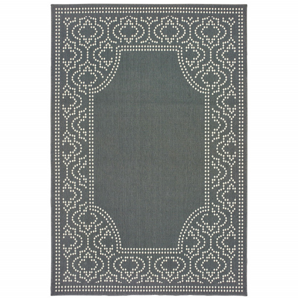 2' X 4' Grey Stain Resistant Indoor Outdoor Area Rug