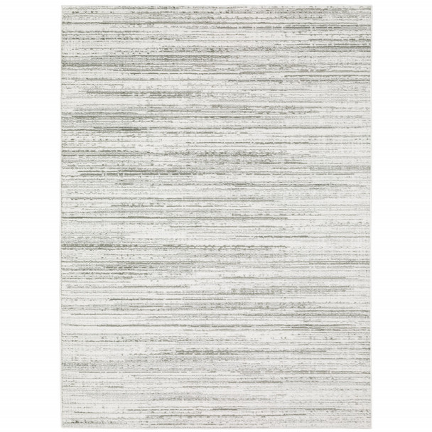 3' X 5' White And Grey Abstract Power Loom Stain Resistant Area Rug