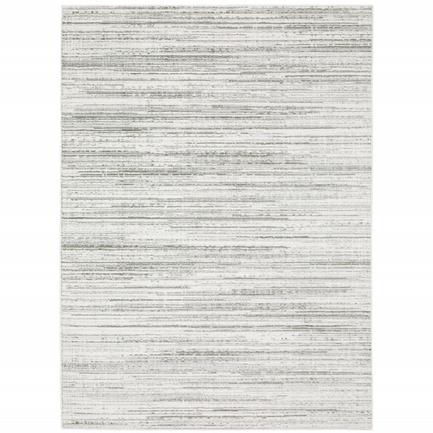 5' X 8' White And Grey Abstract Power Loom Stain Resistant Area Rug